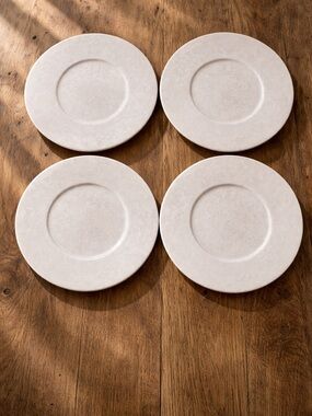 Bennington Potters Vermont Stoneware Plate 6.5” Gray Marble Glaze 4 plates